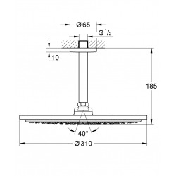  Rainshower Cosmopolitan 310 Ensemble douche de tête et bras plafonnier 142 mm, 1 jet (26067AL0)