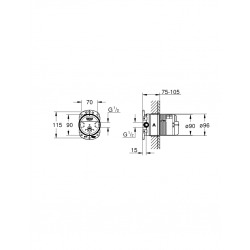  Rainshower Corps encastré universel 1/2 (26484000)