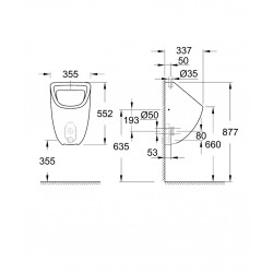  Bau Ceramic Urinoir, Blanc alpin (39439000)