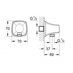  Grandera Coude à encastrer 1/2", Warm Sunset brossé (27970DL0)