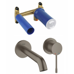 Grohe Essence Mitigeur monocommande 2 trous lavabo Taille M Hard Graphite Brossé (19408AL1-set)