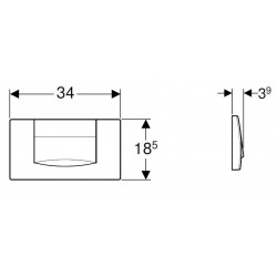  Plaque de déclenchement frontale, interrompable, Blanc alpin (115.222.11.1)