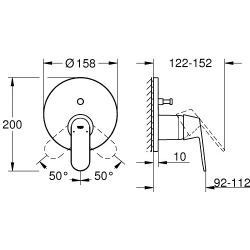  Eurosmart Cosmopolitan Mitigeur mécanique 2 sorties avec inverseur (24045000)