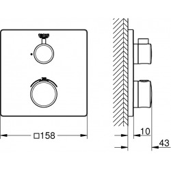  Mitigeur thermostatique de douche, chromé (24078000)