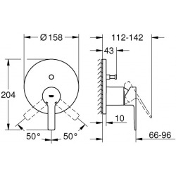  Lineare Mitigeur mécanique 2 sorties avec inverseur (24064001)