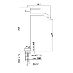 Mitigeur de lavabo haut  sans tirette ni vidage (LIG081CR)
