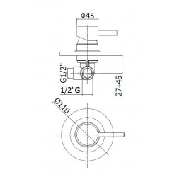  Mitigeur bain/douche, 1 sortie, finition matte black  - (LIG011NO)