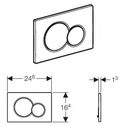  Plaque de déclenchement  Sigma01 pour rinçage double touche (115.770.DT.5)