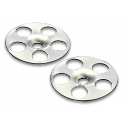 Jackon Rondelles de fixation galvanisées Diamètre 36 mm, perforées, 1 carton de 10 blisters, (20 rondelles par blister) (4501711)