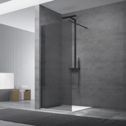 Swiss Aqua Technologies Paroi de douche à l'italienne 137x200cm Walk-in, verre fumé (WI140KS)