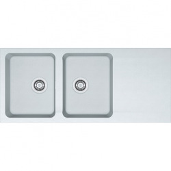 Franke Orion OID 621 - Evier de cuisine 2 bacs avec égouttoir, en Tectonite®,  Blanc Artic