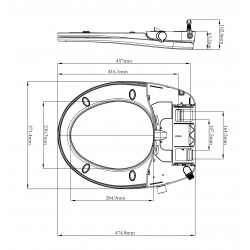  Abattant WC japonais siège de toilette Softclose sans électricité avec bidet intégré, blanc SATBEASY2233