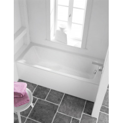  Saniform Plus 170 x 75 cm Baignoire droite 123 L en acier émaillé, sans pieds, blanc alpin (112600010001)