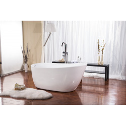 Siko Karyn 175 x 77 cm Baignoire îlot en acrylique, sans pieds, blanc (KAR1700)