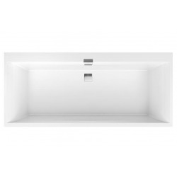 Villeroy & Boch Squaro Edge 12 180x80 cm Baignoire rectangulaire 240 L en marbre coulé, sans pieds, blanc (UBQ180SQE2DV-01)