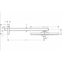  Raindance E Douche de tête 300 1 jet avec bras de douche, Bronze brossé (26238140)
