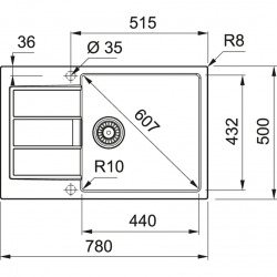  SIRIUS - 2.0 S2D 611-78 Tectonite® Evier à encastrer avec bac XL Gris