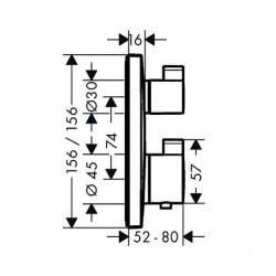  Ecostat Square Set de finition pour mitigeur thermostatique encastré avec robinet d'arrêt et inverseur (15714140)