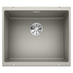 Blanco Subline 500-U - évier en composite de granit SILGRANIT PuraDur, à poser sous plan, couleur gris perle (523435)