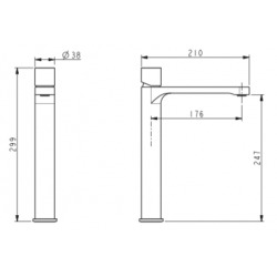  Mitigeur de lavabo XL Fusion avec levier de vidange en verre blanc (SATBSFU285BS)