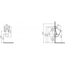  Urinoir suspendu en céramique avec commande électronique Sanela (SLP34RS)