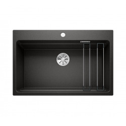 Blanco Evier ETAGON 8 PuraDur en Silgranit 78x51cm avec cuve à étages + 2 rails en inox inclus, Noir (525893)
