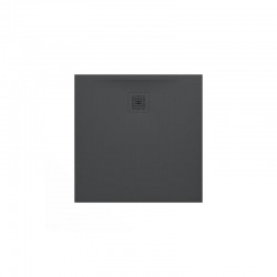 Laufen Pro Receveur de douche en gel coat Marbond extra-plat carré, évacuation sur le côté 100x100, Gris mat H2119520780001