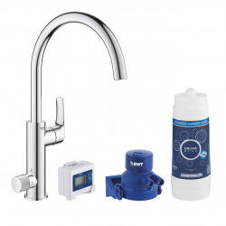 Grohe Blue Pure Eurosmart Kit de démarrage + Mitigeur col de cygne, Chromé (30383000)