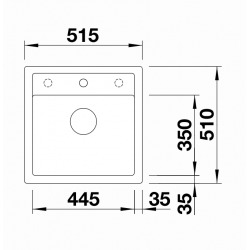  Evier DALAGO 5 PuraDur en Silgranit avec vidage automatique 51,5x51cm, Noir (525871)