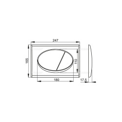  Plaque de commande double touche, Chrome brillant (M71)
