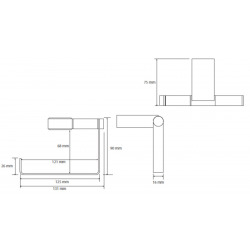  Nero Dérouleur papier toilette en Laiton, Noir (135012220)