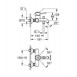  Start Classic Mitigeur monocommande 1/2" pour baignoire, Chrome (23787000)