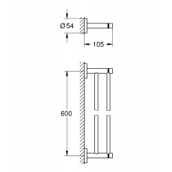  Essentials Double barre porte-serviettes en métal avec fixations cachées, Hard Graphite (40802A01)