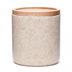 Optima Poly Boîte en polyrésine avec couvercle en bois, Sable (POLY55)