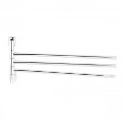  Cube Way Porte-serviette en laiton avec 3 bras pivotants, Chrome (SPI20)