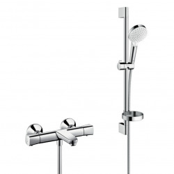 Hansgrohe Ecostat universal Pack Mitigeur thermostatique bain/douche + Set de douche Crometta Vario avec porte-savon (13123000-Crometta2)