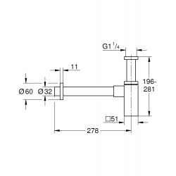  Siphon en laiton pour lavabo, Technologie StarLight éclatant et durable, Hard Graphite brossé (40564AL0)