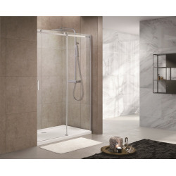 Swiss Aqua Technologies T-Linea Porte coulissante douche verre trempé Easy Clean 120x200cm Ouverture gauche à droite TLDNEW120P01