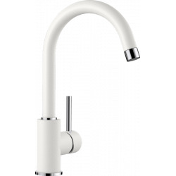Blanco Mitigeur MIDA en Silgranit avec col de cygne orientable à 360°, Blanc  (519418)