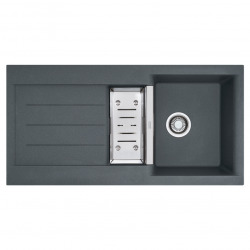 Franke JAG 651 JAG 651 Evier de cuisine avec cuve + vide sauce intégré, 51x100cm, Fragranit+, Graphite (114.0074.668)