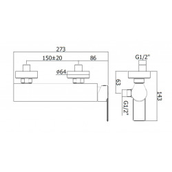  by Paffoni B-Way Mitigeur de douche avec levier, Noir mat (SATBSBW268)