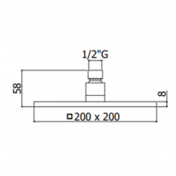  by Paffoni B- Way Douche de tête carrée 20x20cm, 1 jet, Noir mat (SATBSHSBW)