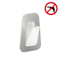 Tesa  PowerStrips Grand crochet blanc / chrome, pose facile sans perçage (59784-00003-00)