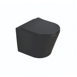 Pack WC Bâti-support+ WC Swiss Aqua Technologies Infinitio noire sans bride + Plaque noire foncée (GebBlackInfinitio-A)