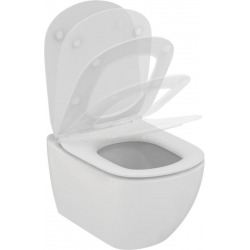 Pack WC Bâti-support + Cuvette Ideal Standard TESI AquaBlade sans bride fixations invisibles + Plaque blanche (ViConnectTesi-2)