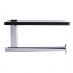 Cube Way Porte papier toilette avec support de rangement en verre trempé, Noir (DRZTOALPOLSKLOC)