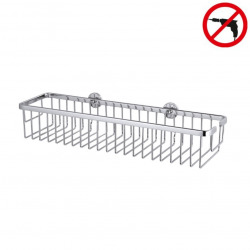 Aluxx Pannier de bain/douche en aluminium chromé inoxydable 45x12,5 cm, Pose facile sans perçage (40206-00000-00)
