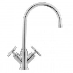  Quattro Mélangeur de lavabo XL en col de cygne, Chrome (QTV077)