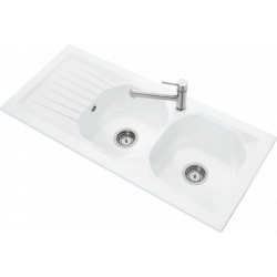 Villeroy & Boch Windsor Évier à poser 121x61cm, 2 cuves avec égouttoir réversible (33900101)