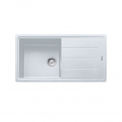 Franke Basis BFG 611-97 Evier 97x50cm avec égouttoir réversible, Fragranit +, Blanc Artic (BFG61197B)